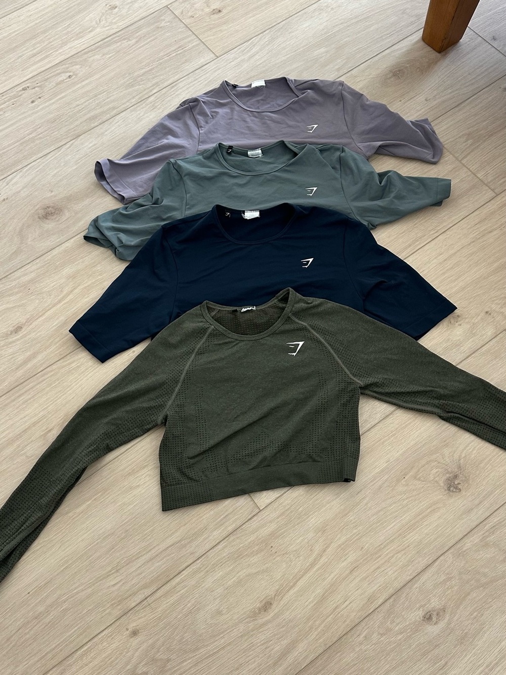 Gymshark Women's Long Sleeve Tops - Olive, Navy, Gray, Lavender